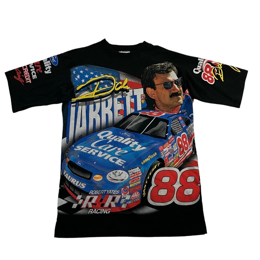 Vintage 1998 CHASE RACEWEAR 88 DALE JARRETT Flying Colors Graphic Tee Shirt Sz M